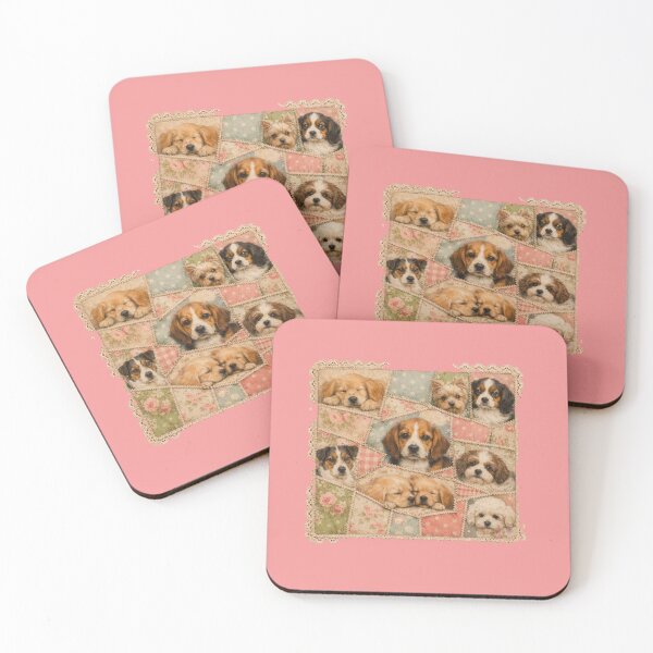 Item preview, Vintage Puppy Quilt Square designed and sold by ArtfulSoules.