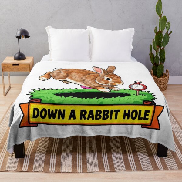 Item preview, Down A Rabbit Hole - Bunny Funny ADHD Chaos Meme designed and sold by Arc2020.