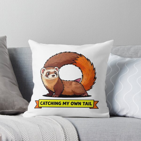 Item preview, Catching My Own Tail - Funny ADHD Ferret Chaos Meme designed and sold by Arc2020.