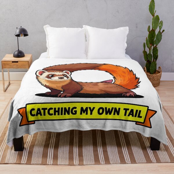 Item preview, Catching My Own Tail - Funny ADHD Ferret Chaos Meme designed and sold by Arc2020.