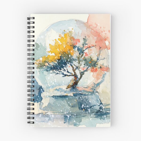 Item preview, Christmas Snow Globe with Golden Tree in Watercolor designed and sold by solynneart.