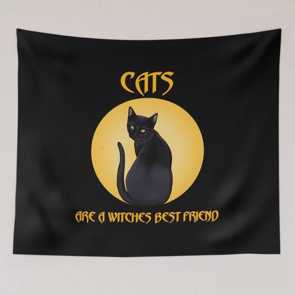 Item preview, Cats Are A Witches Best Friend Black Cat Moon Art designed and sold by OlyvieArt.