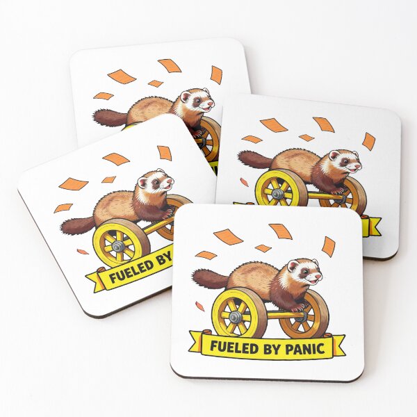Item preview, Fueled By Panic - Funny ADHD Ferret Anxiety Meme designed and sold by Arc2020.