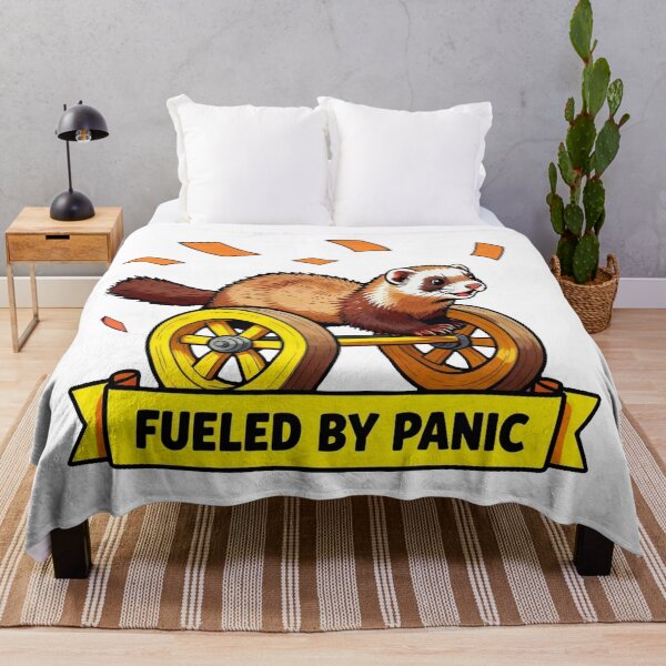 Item preview, Fueled By Panic - Funny ADHD Ferret Anxiety Meme designed and sold by Arc2020.