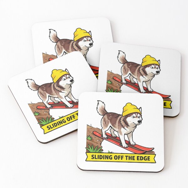 Item preview, Sliding Off The Edge - Funny ADHD Chaos Husky Meme designed and sold by Arc2020.