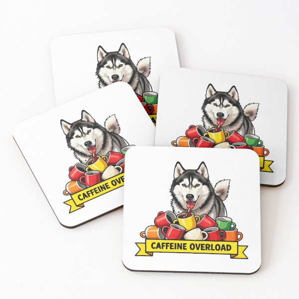 Item preview, Caffeine Overload - Funny ADHD Coffee Husky Meme designed and sold by Arc2020.