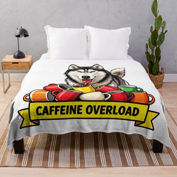 Item preview, Caffeine Overload - Funny ADHD Coffee Husky Meme designed and sold by Arc2020.
