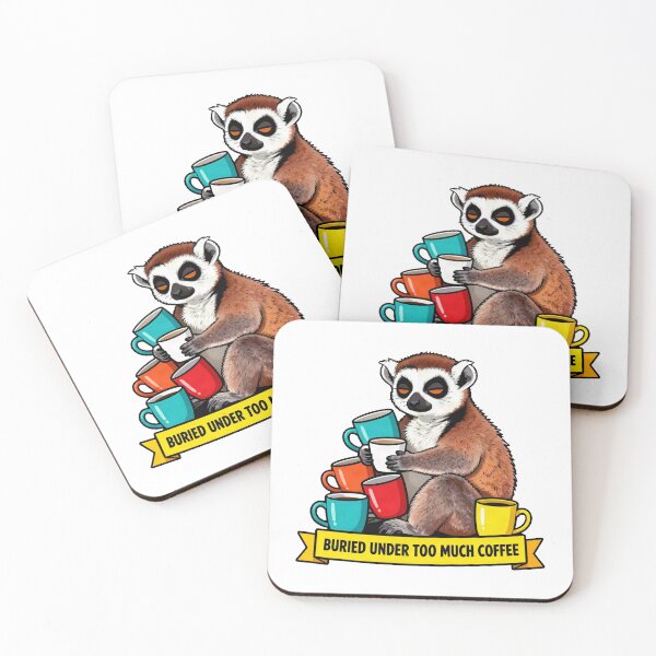 Item preview, Buried Under Too Much Coffee - Tired Introvert Lemur Meme designed and sold by Arc2020.