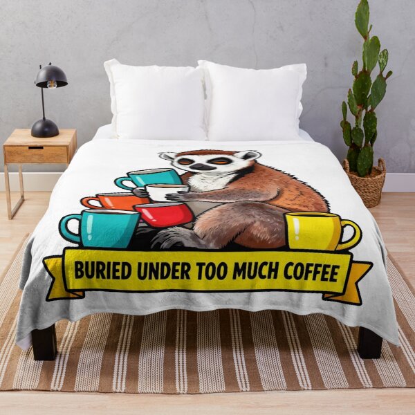 Item preview, Buried Under Too Much Coffee - Tired Introvert Lemur Meme designed and sold by Arc2020.