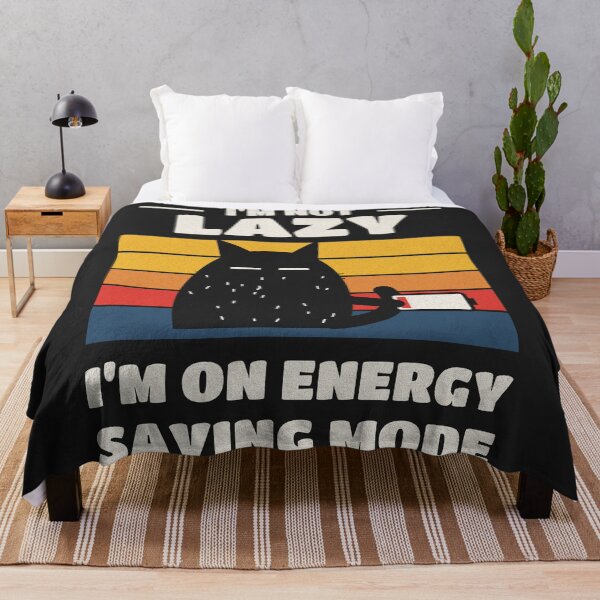 Item preview, Not Lazy Energy Saving Mode Retro Cat designed and sold by somebasic.