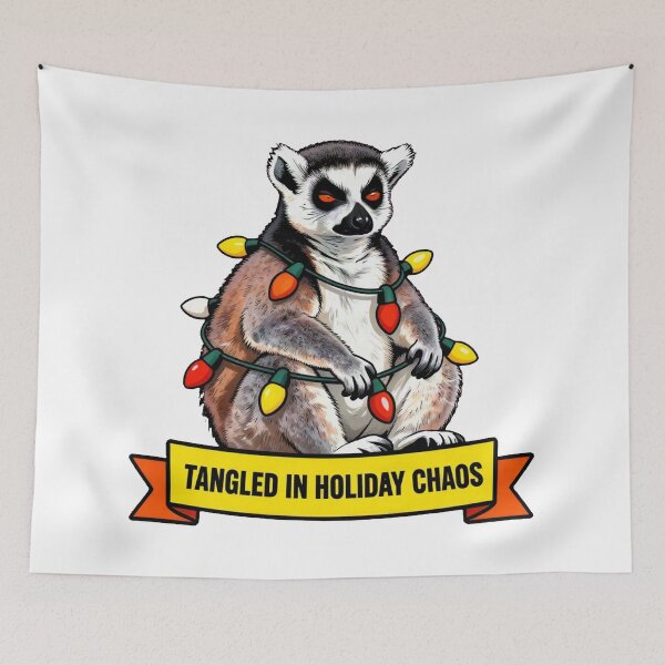 Item preview, Tangled In Holiday Chaos - Funny Introvert Lemur Christmas designed and sold by Arc2020.