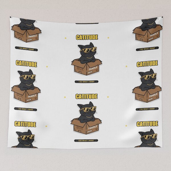 Item preview, Catitude I Do What I Want Funny Sassy Black Cat T-Shirt designed and sold by Giobb-Artwork.