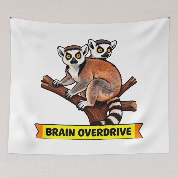 Item preview, Brain Overdrive - Funny ADHD Chaos Lemur Meme designed and sold by Arc2020.
