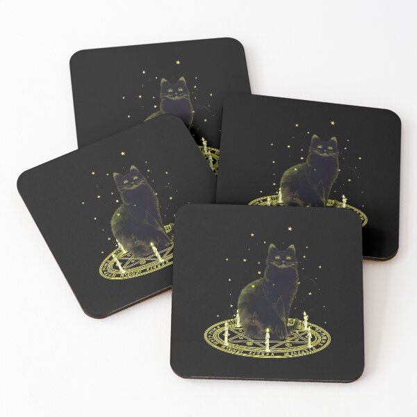 Item preview, Magical Black Cat Green Glow Circle designed and sold by OlyvieArt.