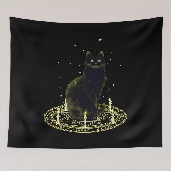 Item preview, Magical Black Cat Green Glow Circle designed and sold by OlyvieArt.