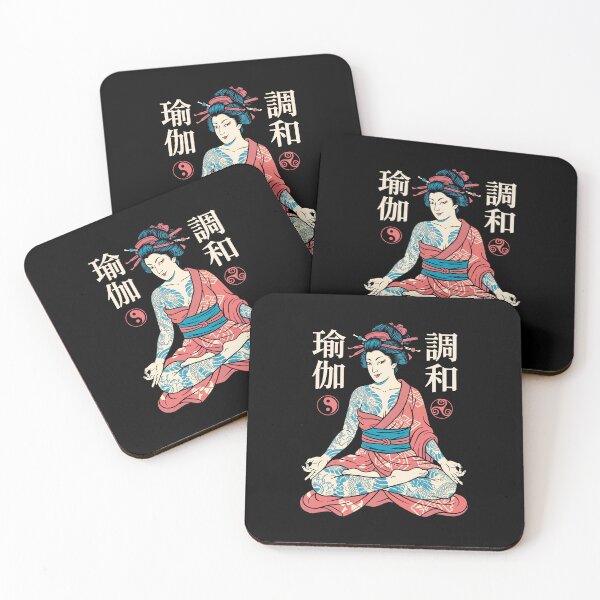 Item preview, Yoga Harmony Girl Japanese Tattooed Geisha Woman Kanji designed and sold by GrandeDuc.