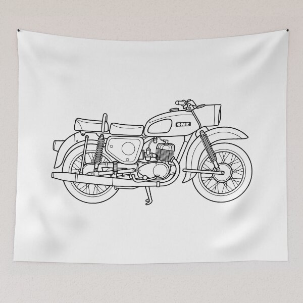 Item preview, MZ ES 125 motorbike two stroke black lines best t-shirt design designed and sold by EdimDesign.