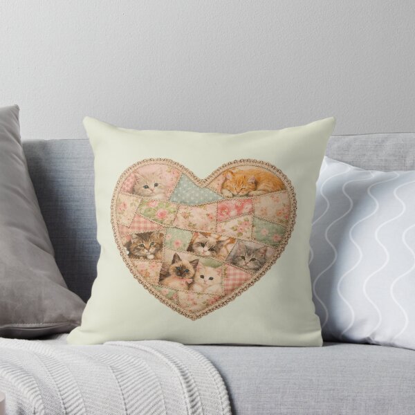 Item preview, Vintage Quilted Heart with Cats designed and sold by ArtfulSoules.