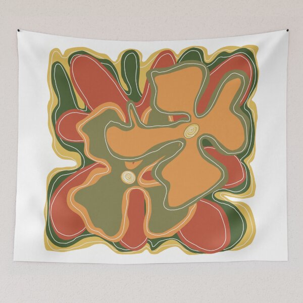 Item preview, Abstract flowers in boho style designed and sold by HeilArtDesign.