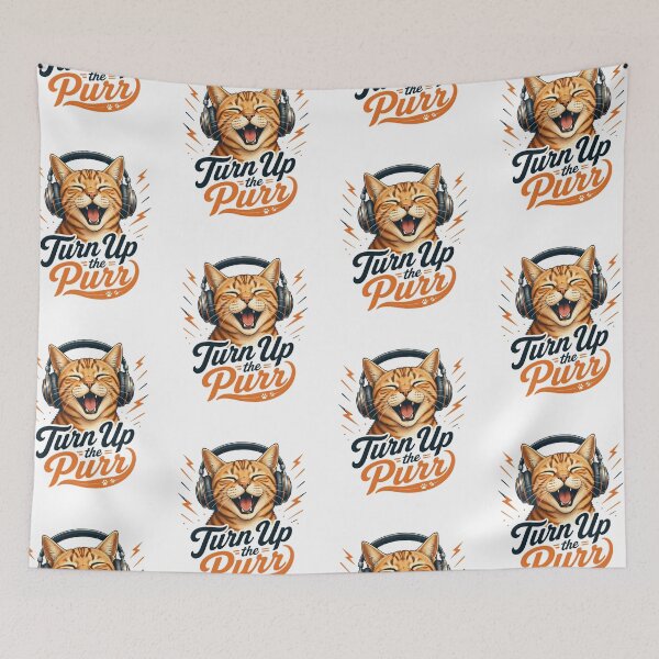 Item preview, Orange Tabby Cat – Turn Up the Purr designed and sold by PurrBloom Studio.