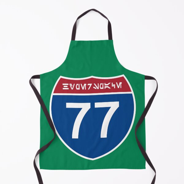 Item preview, Hyperspace (Interstate) 77 Sign in Aurebesh (Standard Numbers) designed and sold by Karate Octopus.