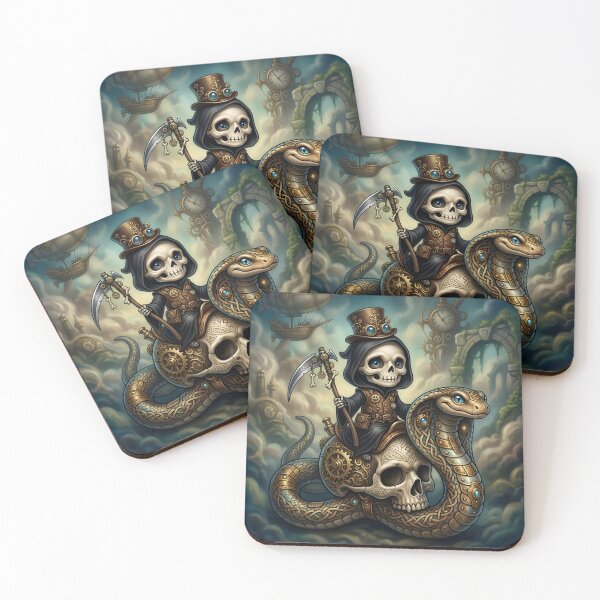 Item preview, Little Grim Reaper – Steampunk Snake Rider designed and sold by nicky2342.