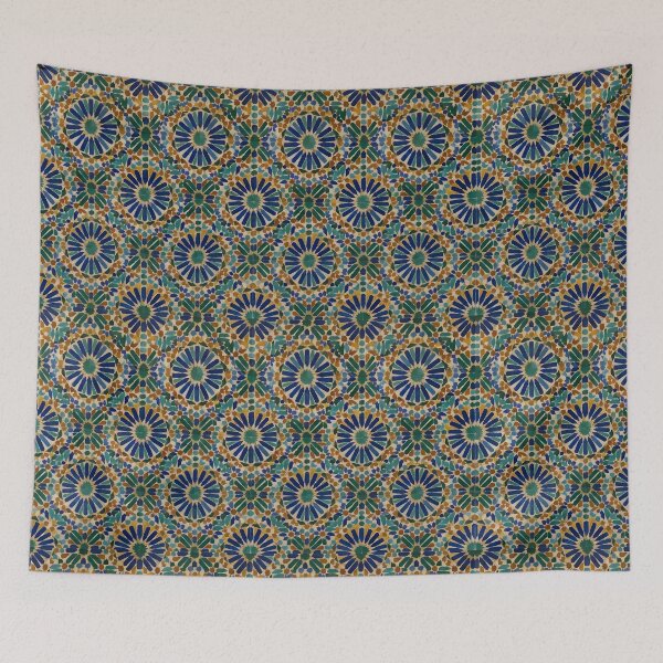 Item preview, Moroccan Tiles Seamless Geometric Pattern Canvas Print | Traditional Mosaic Zellige Wall Art | Boho Kitchen & Bathroom Decor | Ethnic Ceramic Tile Art designed and sold by SergioMiklos.