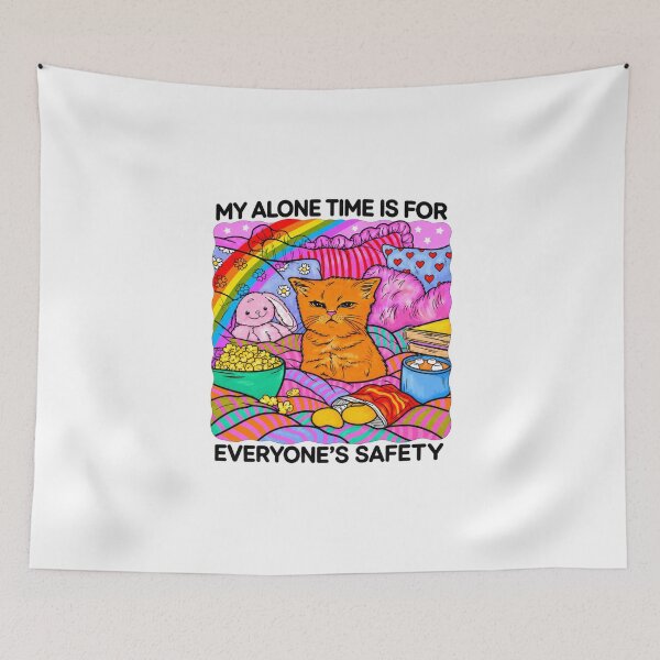 Item preview, Grumpy Orange Cat with Colorful Blankets and Snacks designed and sold by GalenoHenley.