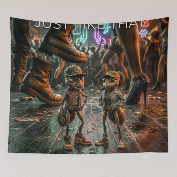 Item preview, Just Like That  Urban Club Ant Characters Streetwear Art Print designed and sold by Flavio Berni (DigitalShadows).
