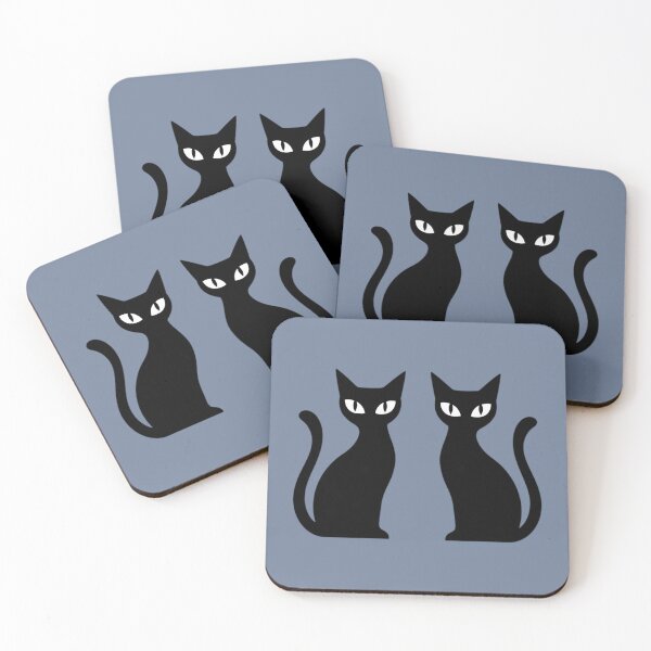 Item preview,  Two Sleek Black Cats Abstract Silhouette by Jenny Meehan  designed and sold by Jenny Meehan jennyjimjams jennymeehanart.