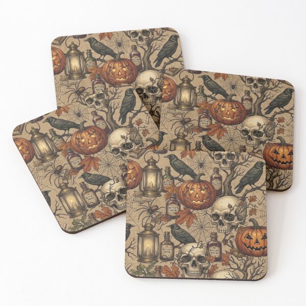Item preview, Vintage Gothic Halloween Seamless Pattern designed and sold by lungpleecha.