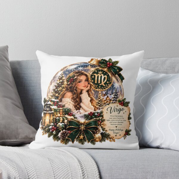 Item preview, Virgo Zodiac Christmas Snow Globe Art designed and sold by Zodiac Celestial Art.