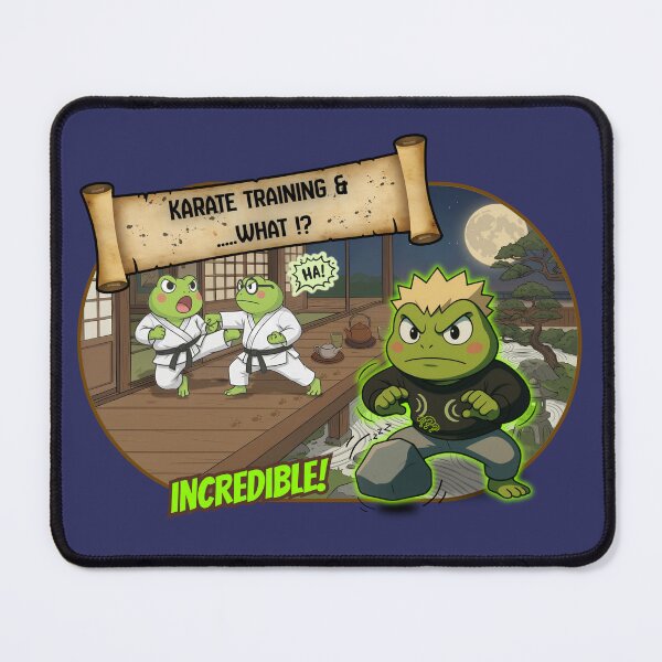 Item preview, Karate Training & Incredible Psychic Frog - Funny Japanese Art designed and sold by glossy-frogs.