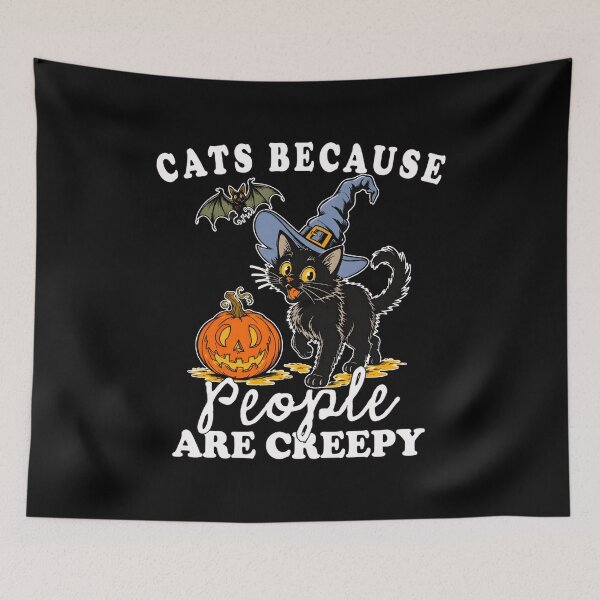 Item preview, Cats Because People Are Creepy Halloween Cat designed and sold by OlyvieArt.
