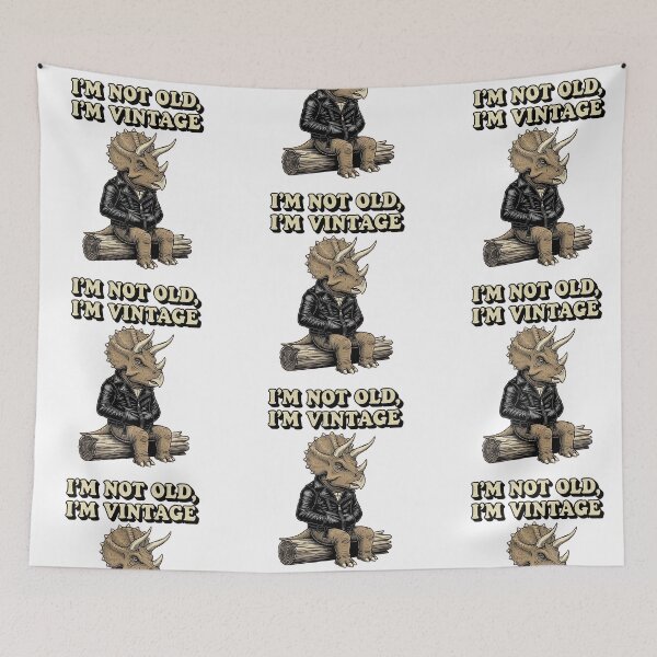 Item preview, I’m Not Old I’m Vintage Biker Triceratops Funny Dinosaur Design designed and sold by Luminari Creations.
