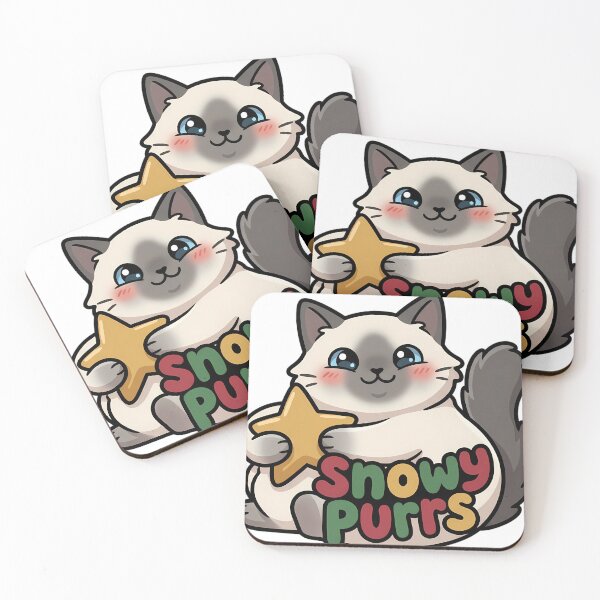 Item preview, Cute Christmas Ragdoll Cat Holding a Gold Star Ornament - Snowy Purrs designed and sold by pumsquare.