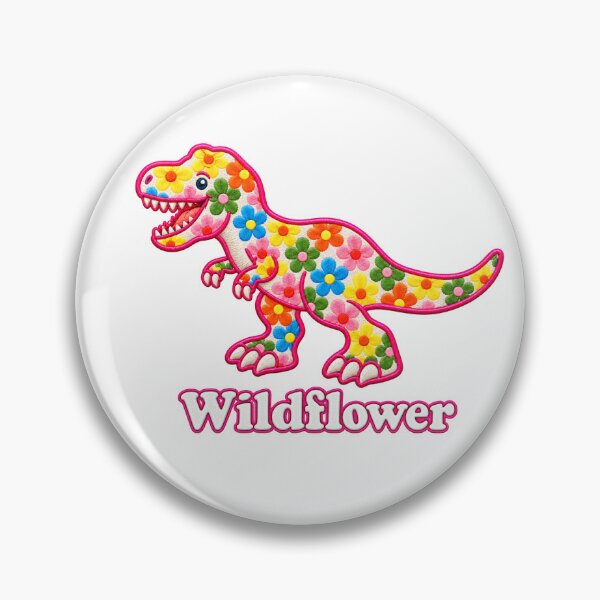 Item preview, Wildflower Floral Pink T-Rex Dinosaur designed and sold by Pyrenees Line Lab.