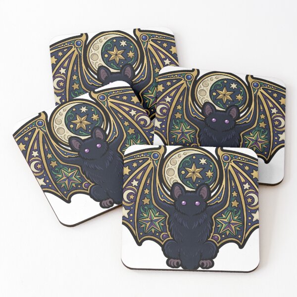 Item preview, Winter Star Bat - Gothic Celestial Moon Bat Art designed and sold by IllumeInk.