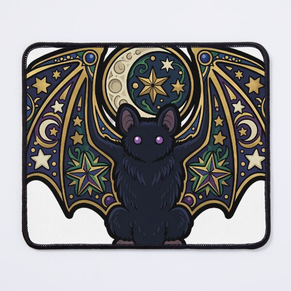 Item preview, Winter Star Bat - Gothic Celestial Moon Bat Art designed and sold by IllumeInk.