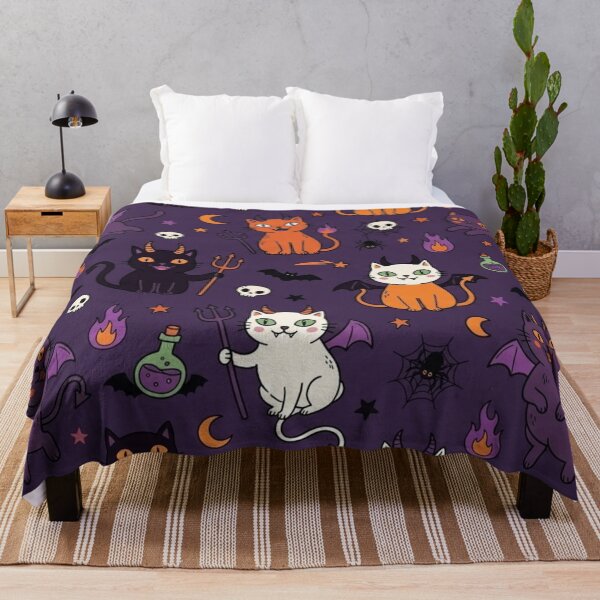 Item preview, Cute Halloween Devil Cat Seamless Pattern designed and sold by lungpleecha.