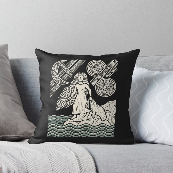 Item preview, Selkie – Pictish Stone Seal Woman Folklore Linocut designed and sold by Odd World.