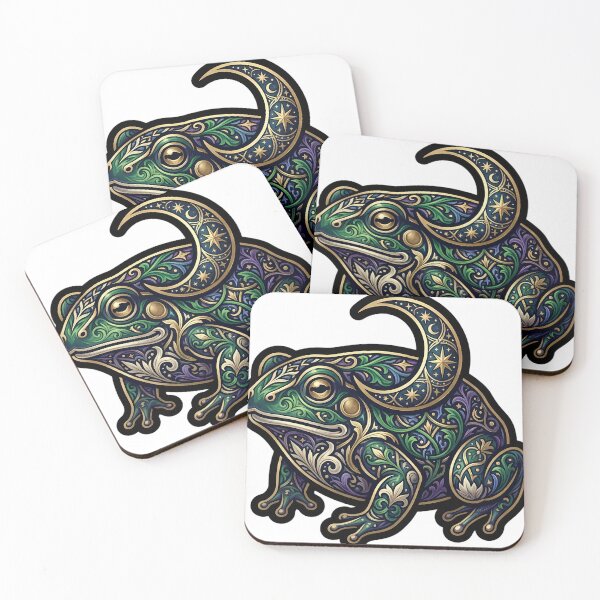 Item preview, Yule Moon Toad - Gothic Winter Moon Toad Art designed and sold by IllumeInk.