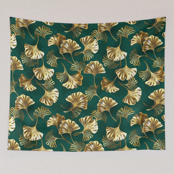 Item preview, Seamless with golden ginko biloba designed and sold by Blackmoon9.