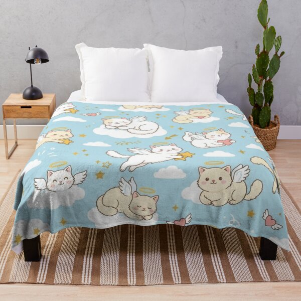 Item preview, Cute Angel Cat Pastel Seamless Pattern designed and sold by lungpleecha.