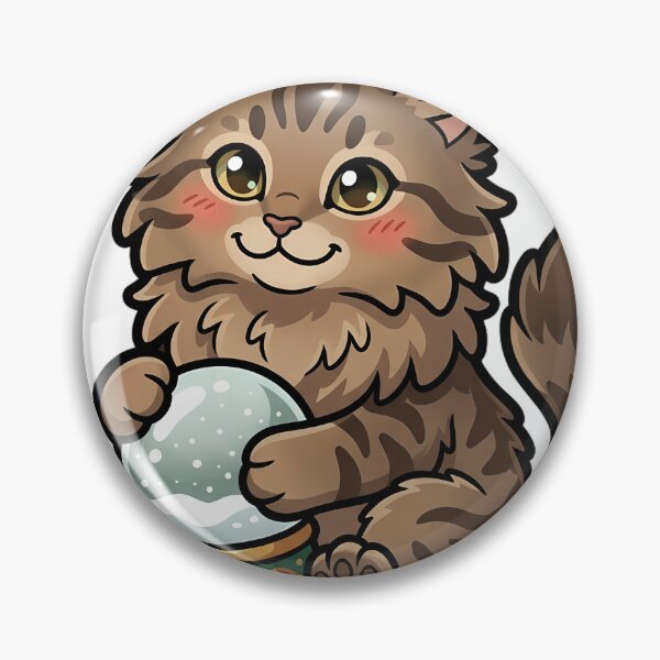Item preview, Cute Christmas Maine Coon Kitten Hugging a Snow Globe - Maine Coon Magic designed and sold by pumsquare.
