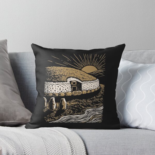 Item preview, Newgrange at Sunrise – Neolithic Passage Tomb Linocut designed and sold by Odd World.