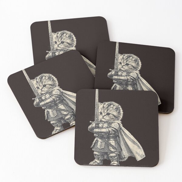 Item preview, Knight Kitten Holding Sword Funny Medieval Cat Vintage Armor designed and sold by mari-kayden.