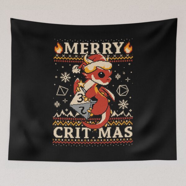 Item preview, Merry Crit-Mas Christmas Dragon Pixel Art designed and sold by amit-nyb.