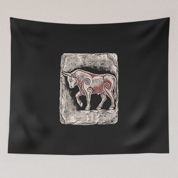 Item preview, Burghead Bull – Pictish Stone Carving Linocut designed and sold by Odd World.