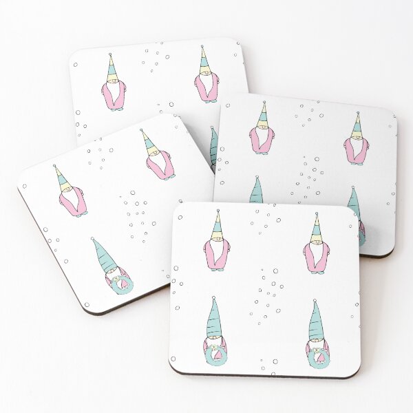 Item preview, Reindeer Delight elves at work in pink designed and sold by Quiet Waters Design.